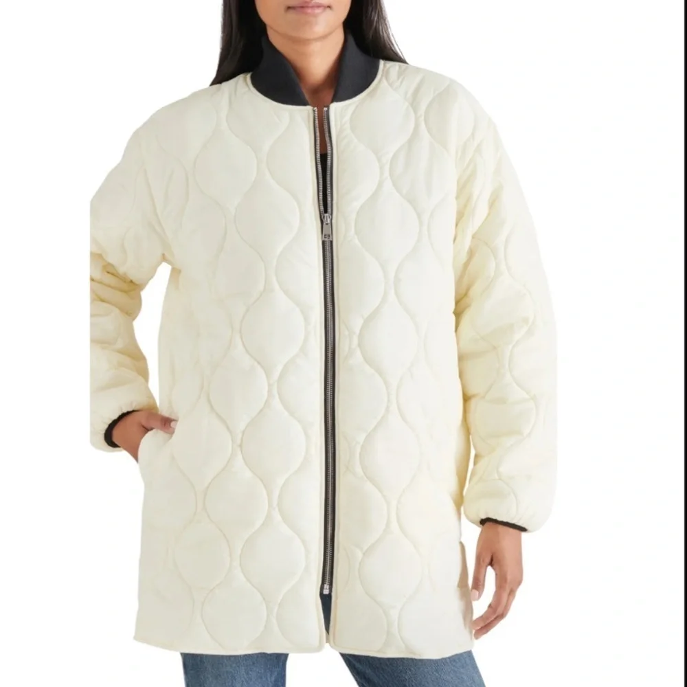 NWT Steve Madden Quilted Military Liner Jacket XS Oatmeal